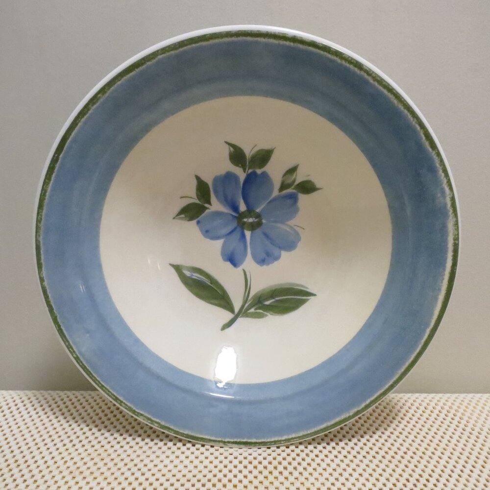 Brunelli Italy Large Pasta Serving Bowl 11.75" Blue Flower